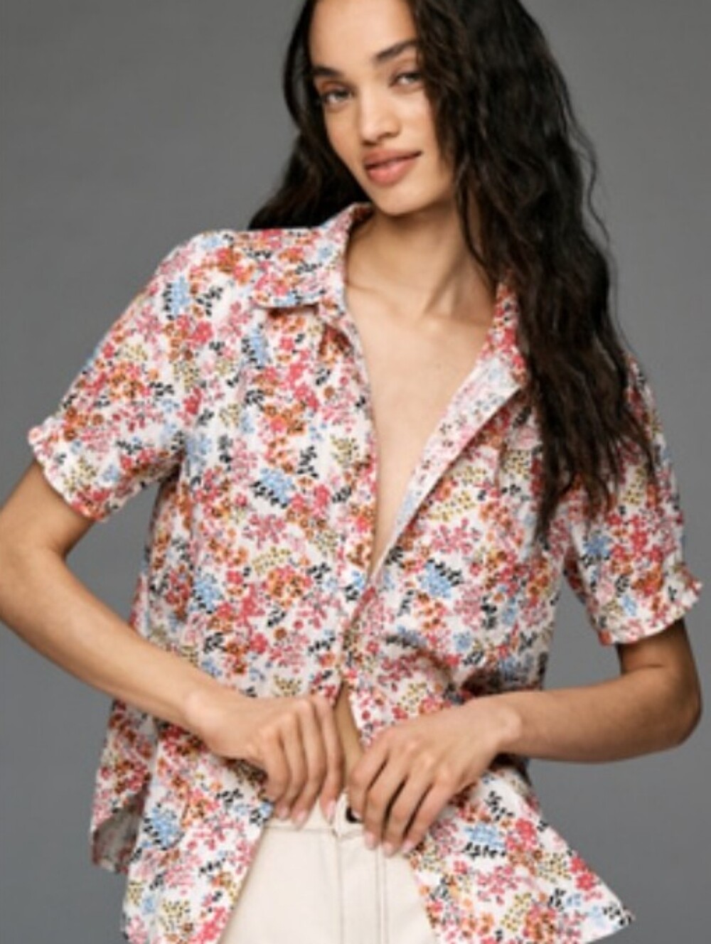NWT Aly Puff-Sleeve Blouse by Pilcro